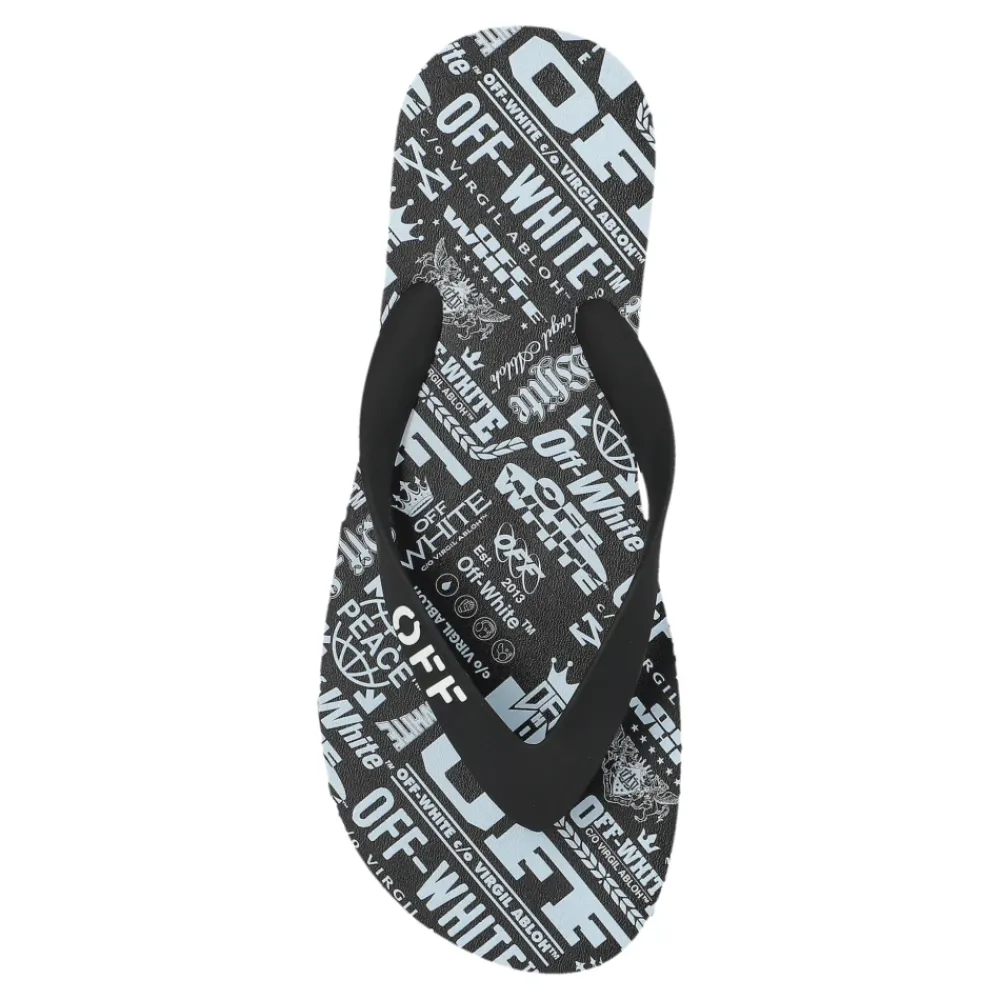 DAMES Off White Slippers^Slippers met logo