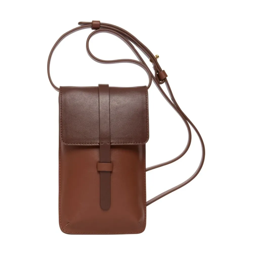 DAMES Ines de la Fressange Paris Heuptassen^Smartphone tas Léonore in leer