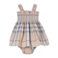 Burberry Smocked Bodice Baby Meisje Jurk