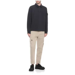 Heren Stone Island Shirts^Snap-Collar Katoenen Sweatshirt