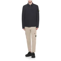 Heren Stone Island Shirts^Snap-Collar Katoenen Sweatshirt