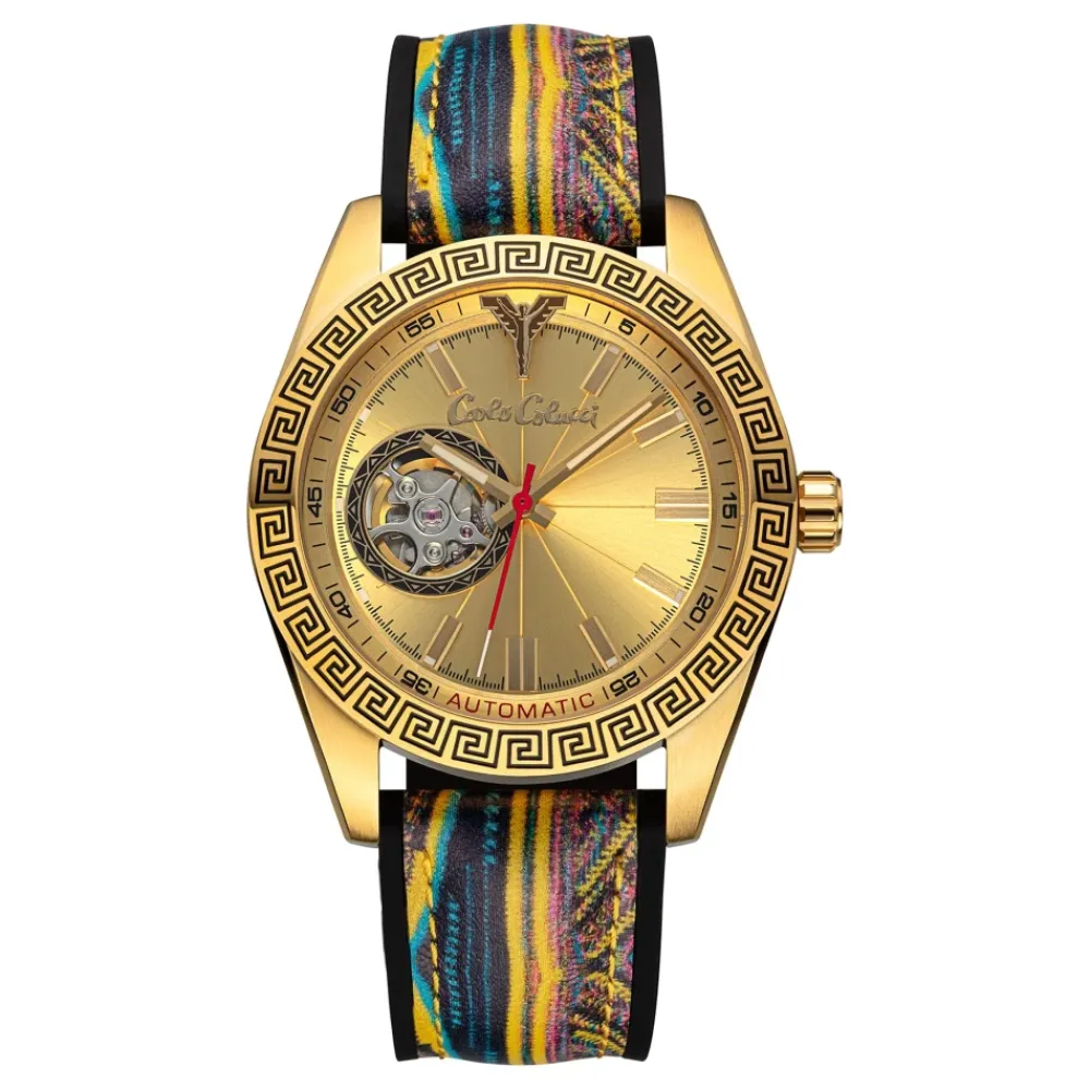 Heren Carlo Colucci Horloges^Sportief roestvrijstalen horloge met siliconen band