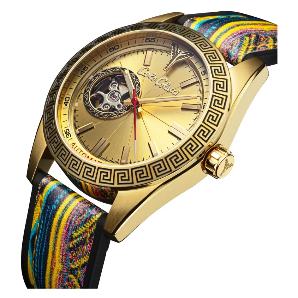 Heren Carlo Colucci Horloges^Sportief roestvrijstalen horloge met siliconen band