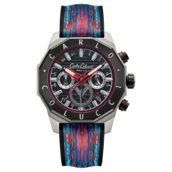 Heren Carlo Colucci Sportief roestvrijstalen horloge met siliconen band