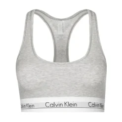Calvin Klein Sport Bh'S & Ondergoed|Sportshirts^Sportieve grijze sportbeha met rubberen letters