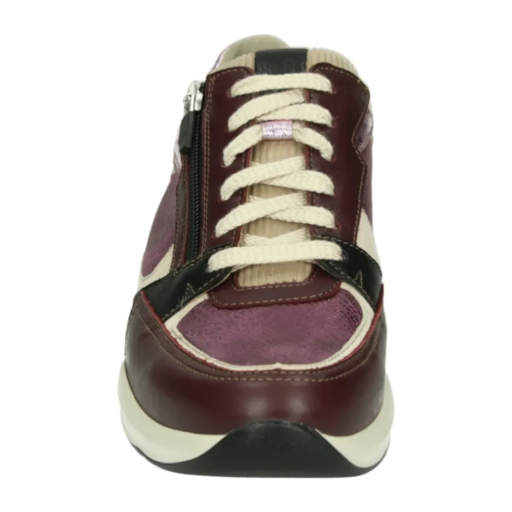 DAMES Durea Sneakers^Sportieve Lage e Leren Sneakers