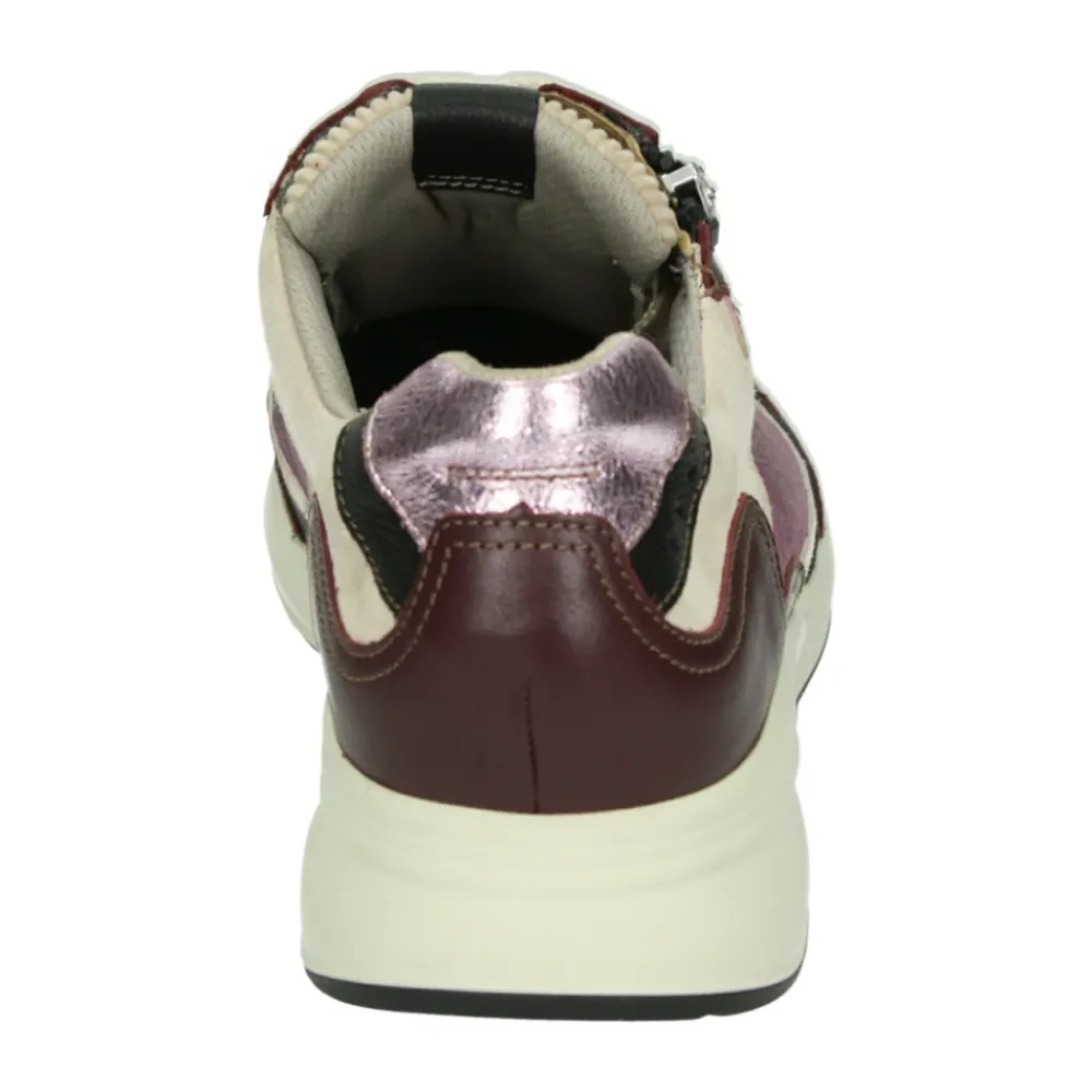 DAMES Durea Sneakers^Sportieve Lage e Leren Sneakers