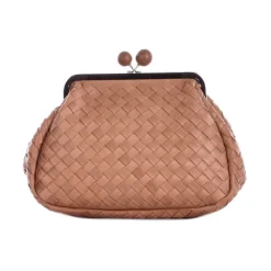 DAMES Weekend Max Mara Stijlvolle Afneembare Riem Geweven Leren Tas