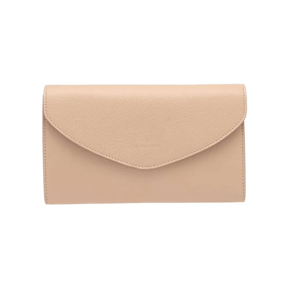 DAMES Il Bisonte Clutches^Stijlvolle leren clutch met schouderband