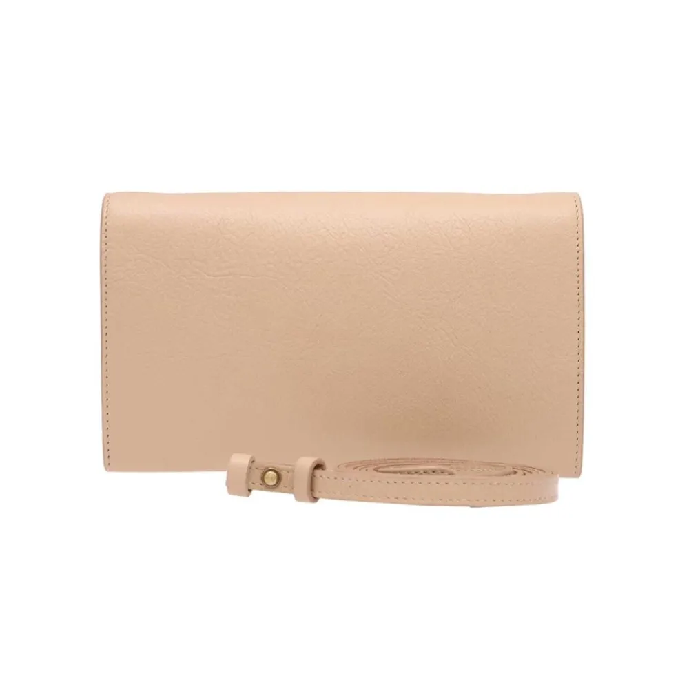 DAMES Il Bisonte Clutches^Stijlvolle leren clutch met schouderband