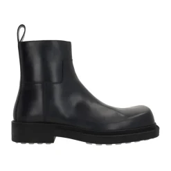 Heren Bottega Veneta Stijlvolle leren enkellaarzen met rubberen zool