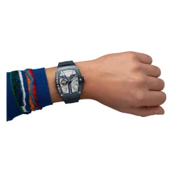 Heren Carlo Colucci Stijlvolle roestvrijstalen siliconen horloge