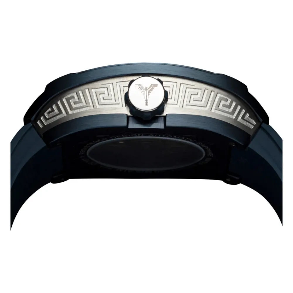 Heren Carlo Colucci Stijlvolle roestvrijstalen siliconen horloge