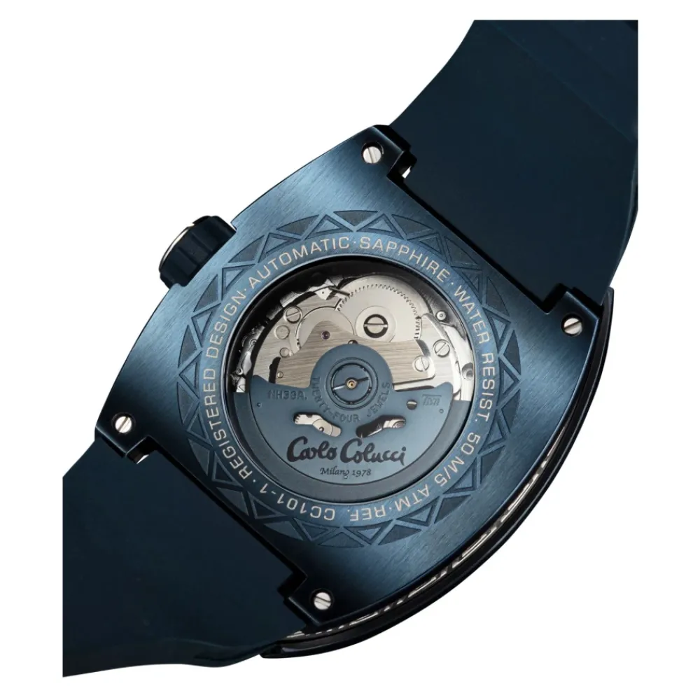 Heren Carlo Colucci Stijlvolle roestvrijstalen siliconen horloge