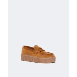 DAMES Weekend Max Mara Stijlvolle suède loafers met plateauzool