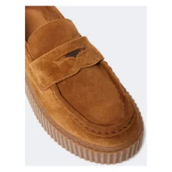 DAMES Weekend Max Mara Stijlvolle suède loafers met plateauzool