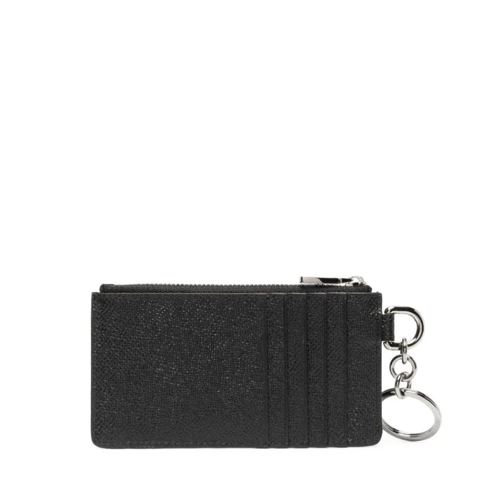 Heren Dolce & Gabbana Portefeuilles^Stijlvolle Textuur Logo-Plaque Portemonnee