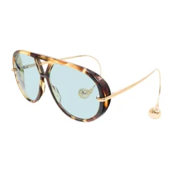 DAMES Bottega Veneta Zonnebrillen^Stijlvolle zonnebril in Havana Gold Green