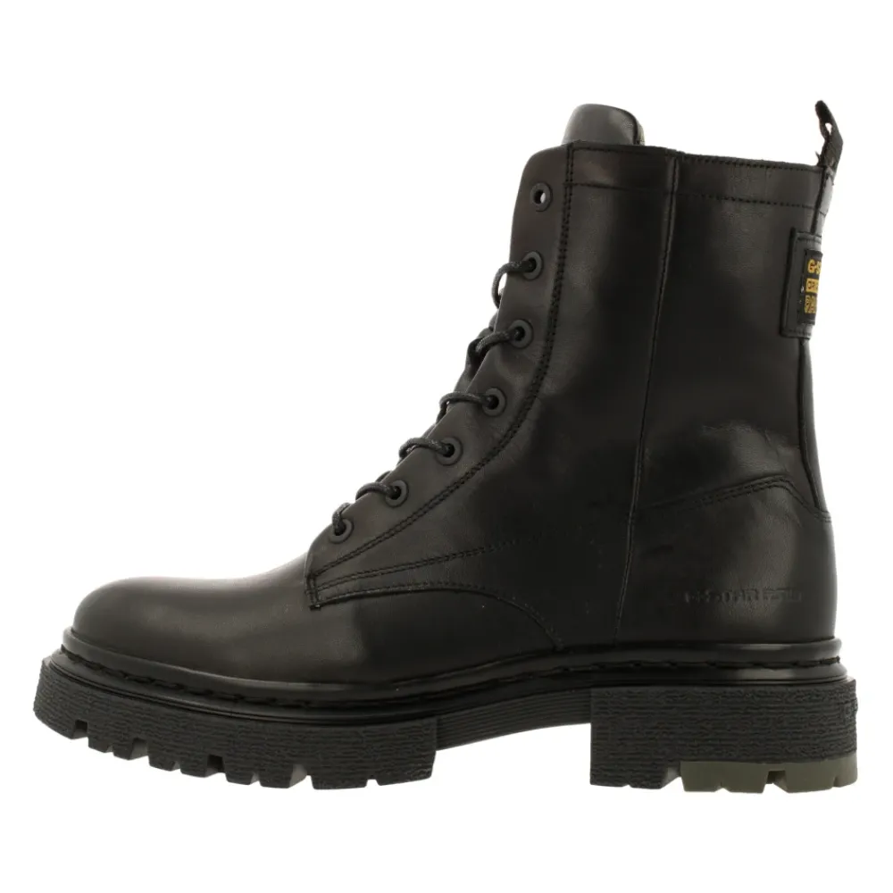 DAMES G-star Laarzen^Stoere Leren Enkellaars met Veters