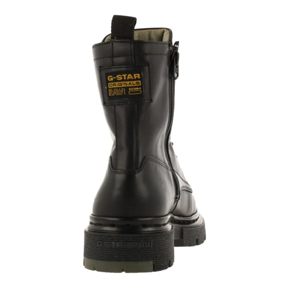 DAMES G-star Laarzen^Stoere Leren Enkellaars met Veters