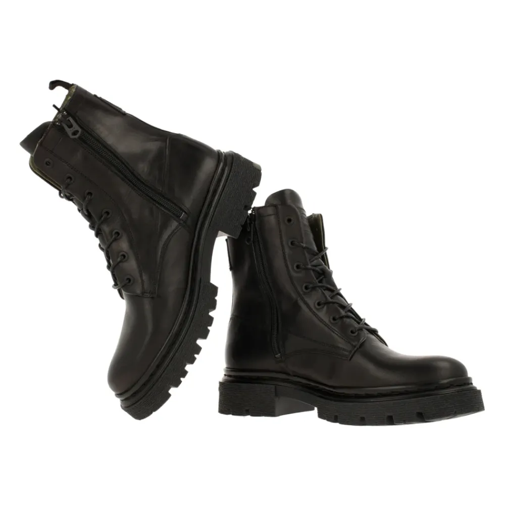 DAMES G-star Laarzen^Stoere Leren Enkellaars met Veters