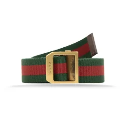 Heren Gucci Stoffen Riem met Leren Details