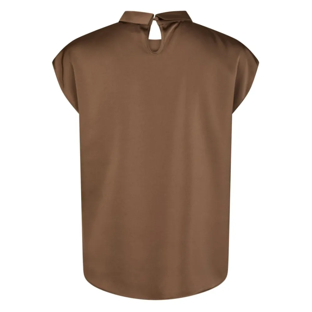 DAMES Neo Noir Blouses^Stoffige e Drapy Satijnen Blouse