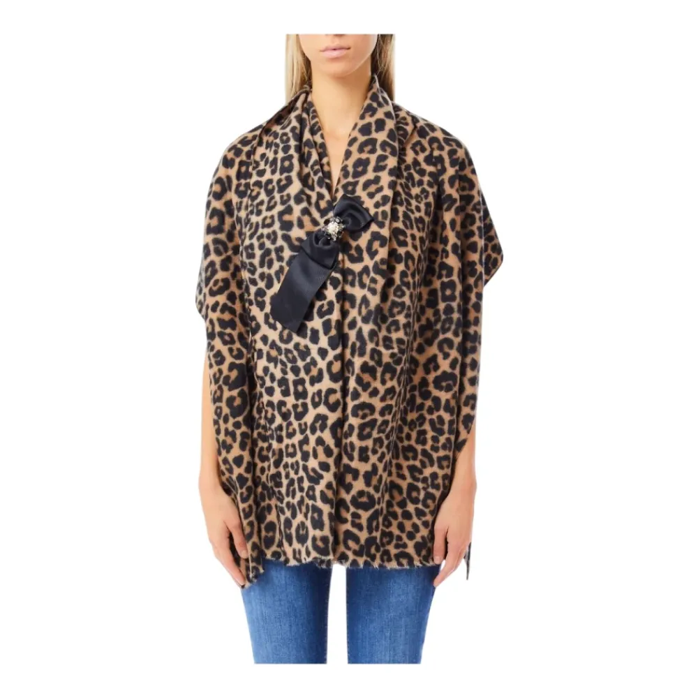 DAMES Liu Jo Stola animalier con spilla removibile con perle e strass.