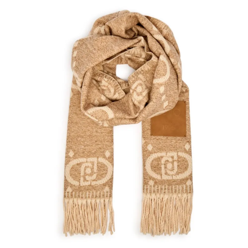 DAMES Liu Jo Stola met monogram en gerafelde randen