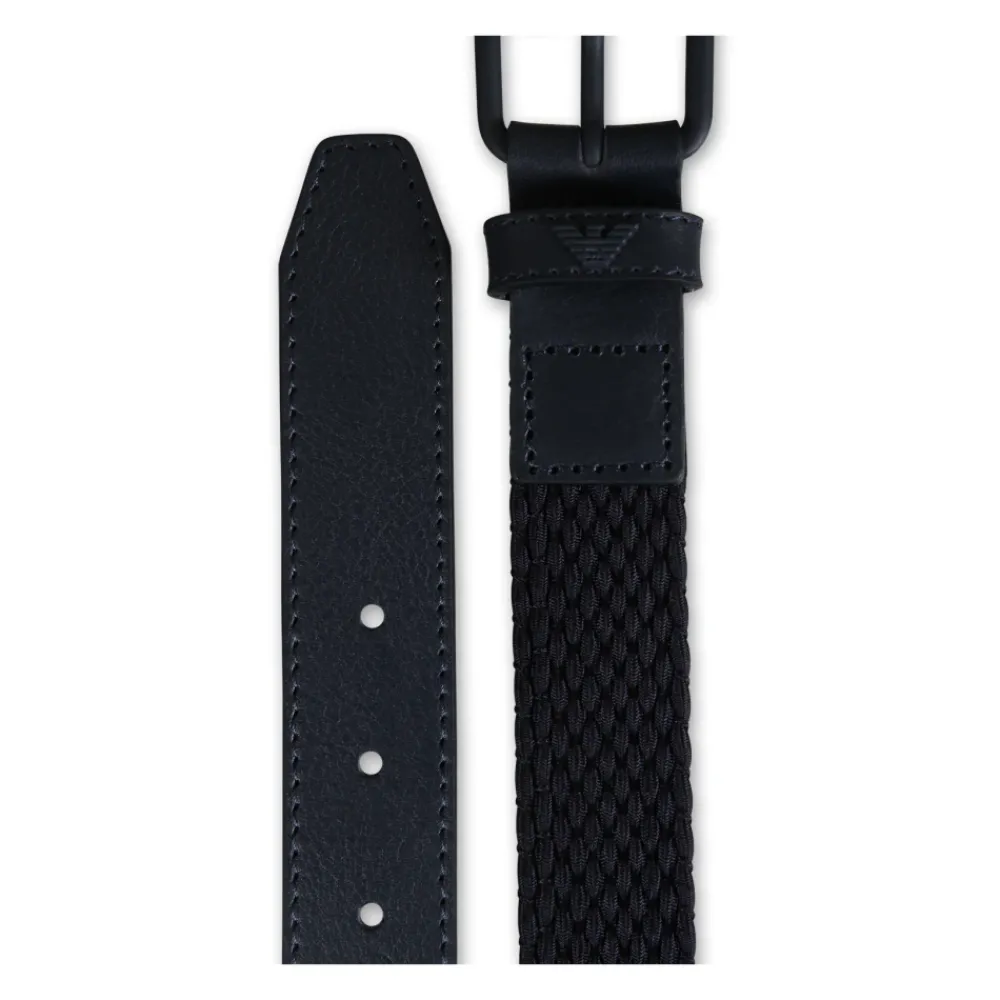Emporio Armani Riemen En Bretels^Stretch Geweven Riem met Gesp