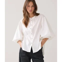DAMES Summum Woman Blouses^Stretch Katoenen Blouse Lange Mouw