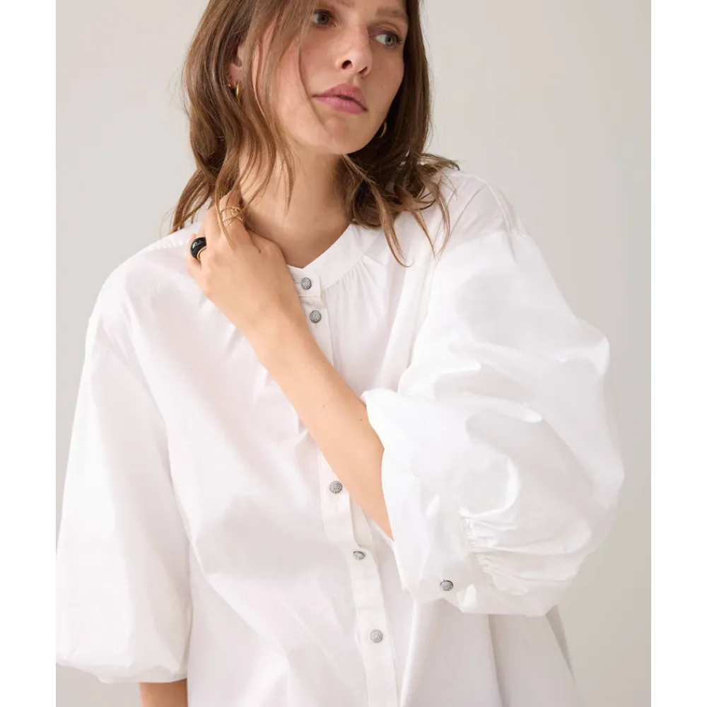 DAMES Summum Woman Blouses^Stretch Katoenen Blouse Lange Mouw