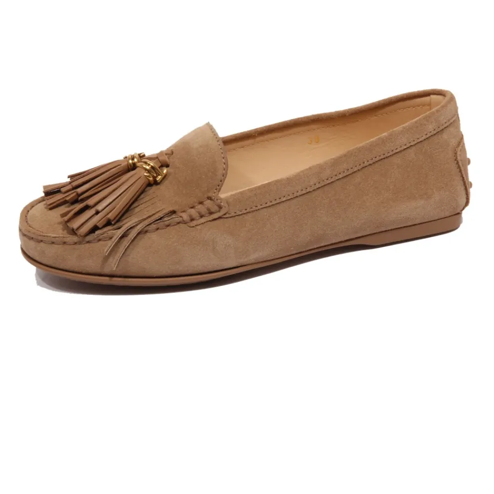 DAMES Tod's Suède Franje Loafer Schoen Made in Italy