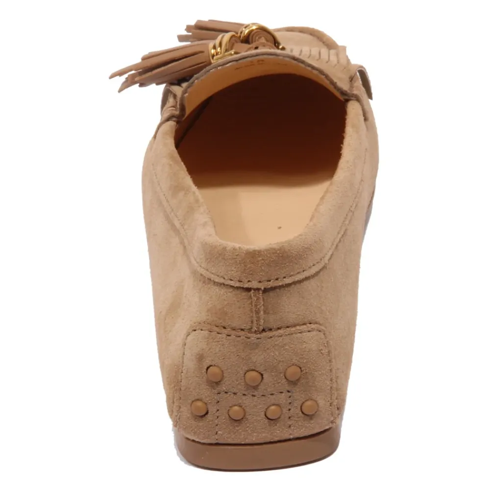 DAMES Tod's Suède Franje Loafer Schoen Made in Italy