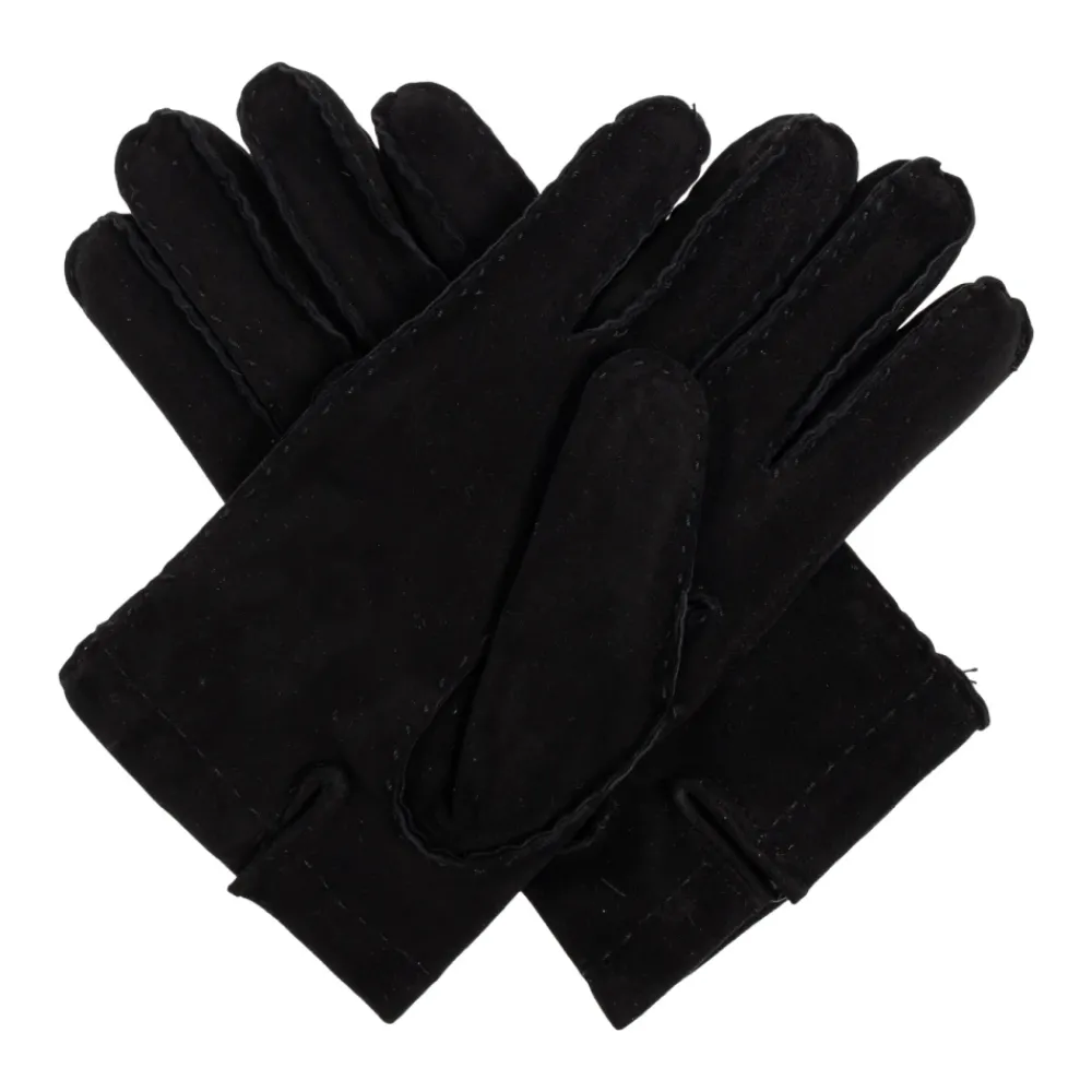 Heren Moschino Handschoenen^Suède handschoenen met geborduurd logo