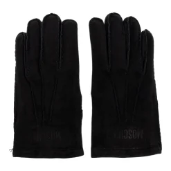 Heren Moschino Handschoenen^Suède handschoenen met geborduurd logo