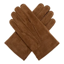 Heren Moschino Suède handschoenen met geborduurd logo