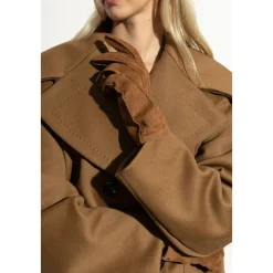 Heren Moschino Suède handschoenen met geborduurd logo