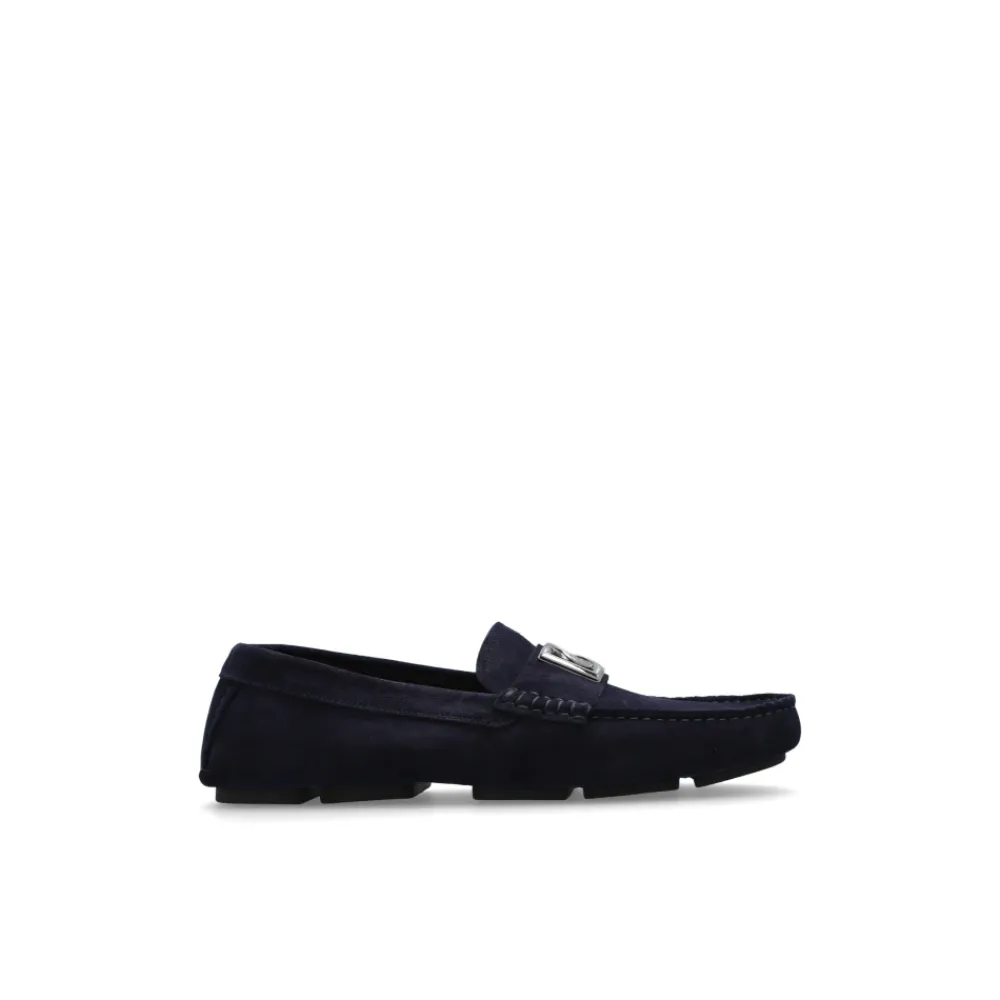 Heren Dolce & Gabbana Instappers & Slip Ons^Suède instappers met logo