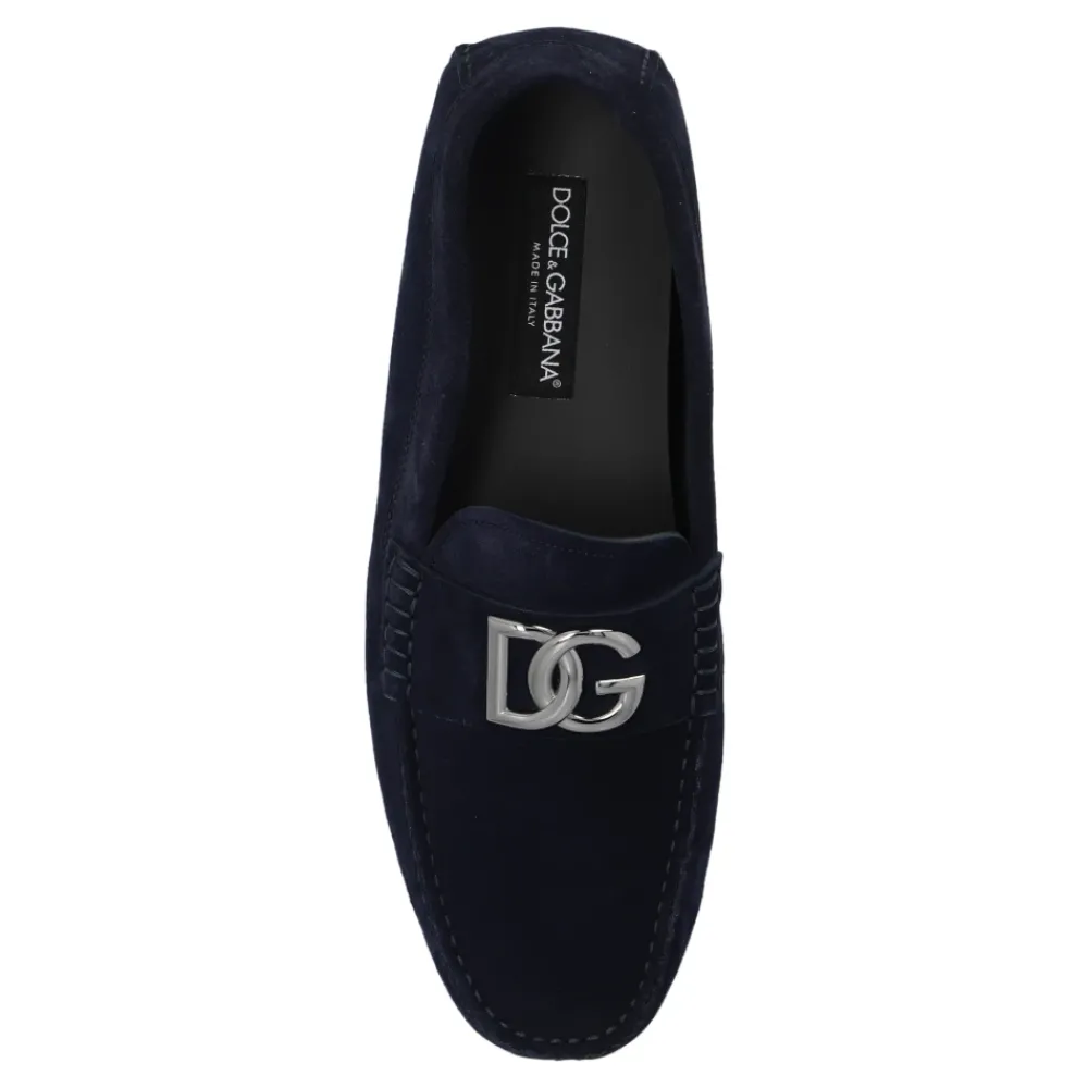 Heren Dolce & Gabbana Instappers & Slip Ons^Suède instappers met logo