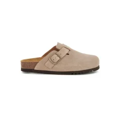 DAMES Scholl Loafers^Suède Klomp met Gesloten Neus en Verstelbare Gesp