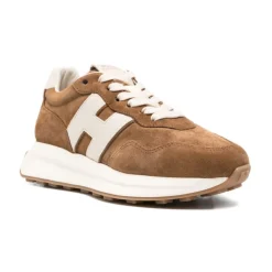 DAMES Hogan Suède Logo Sneaker Beige Rubber