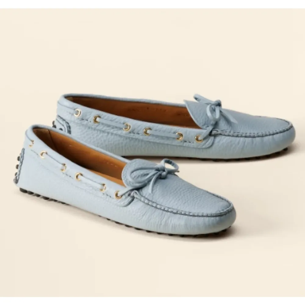 DAMES Car Shoe Suède Mocassin met Strikdetail