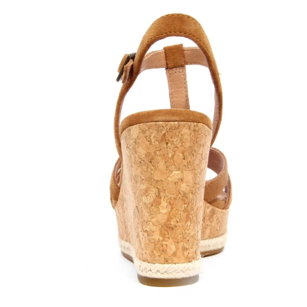 DAMES UGG Sleehakken^Suède Sandaal Schoenen met Sleehak