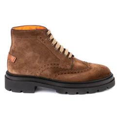 Heren Santoni Laarzen^Suède Vetersluiting Enkellaarsjes