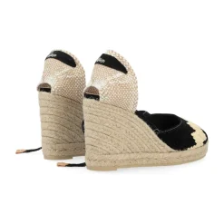 DAMES Castañer Suède Zwarte Sleehak Sandalen