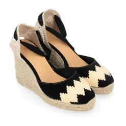 DAMES Castañer Suède Zwarte Sleehak Sandalen