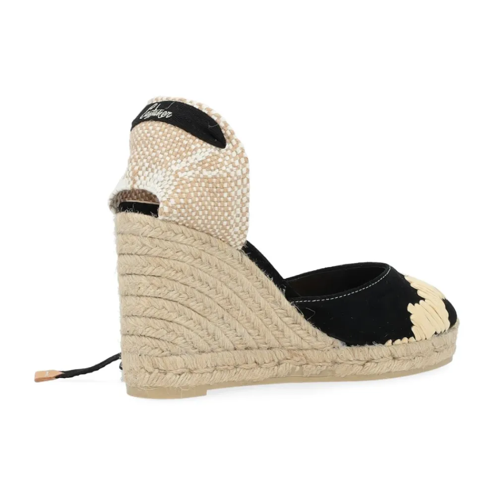 DAMES Castañer Suède Zwarte Sleehak Sandalen