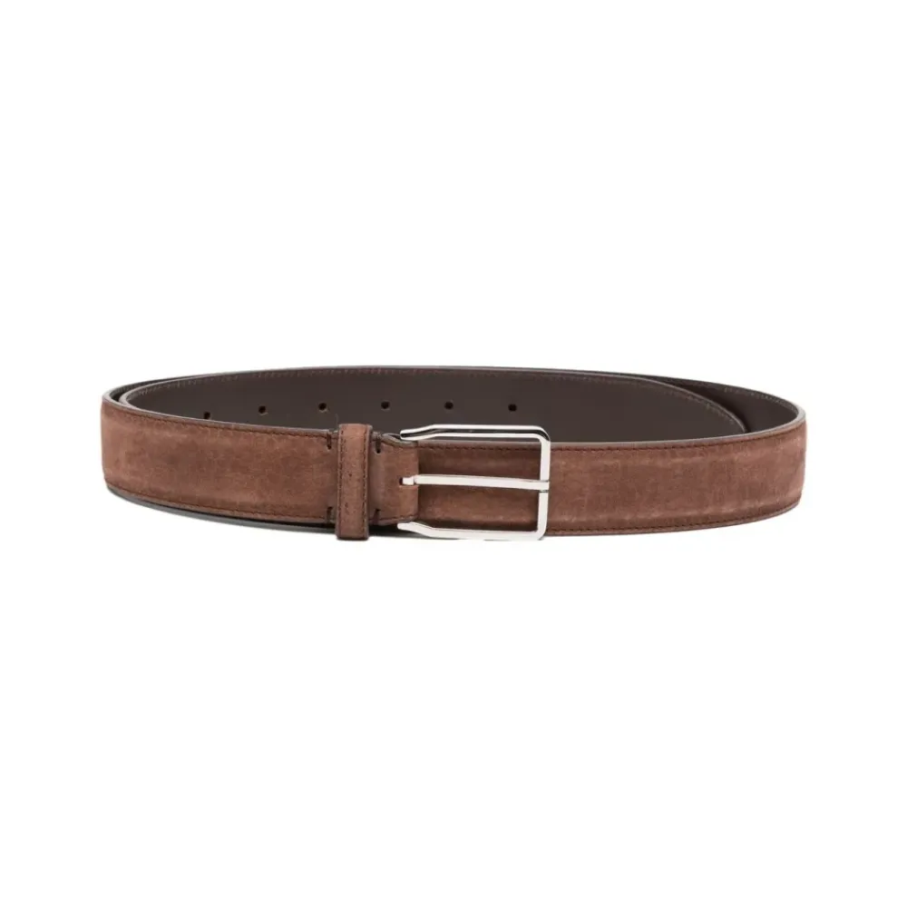 Heren Brunello Cucinelli Riemen^Suede Buckle Belt