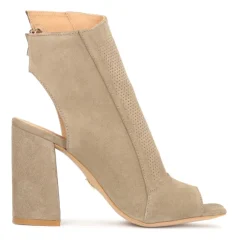 DAMES Kazar Suede peep toe booties met een open teen en hiel